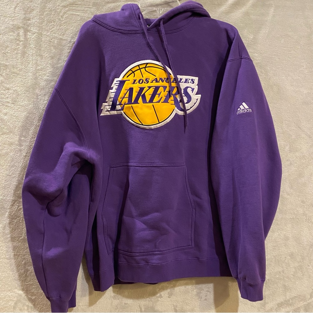 Los Angeles Lakers Hoodie Men’s Purple Adidas Basketball NBA Pullover Sweatshirt